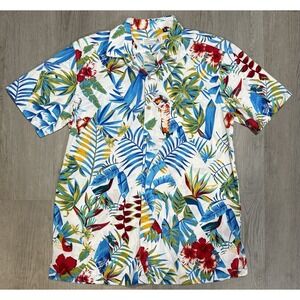 Seaspice Resort Wear Hawaiian Shirt Mens M Premium Blue White Floral Tropical